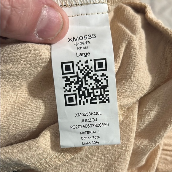 Women’s Linen Beige Pants - Picture 5 of 6